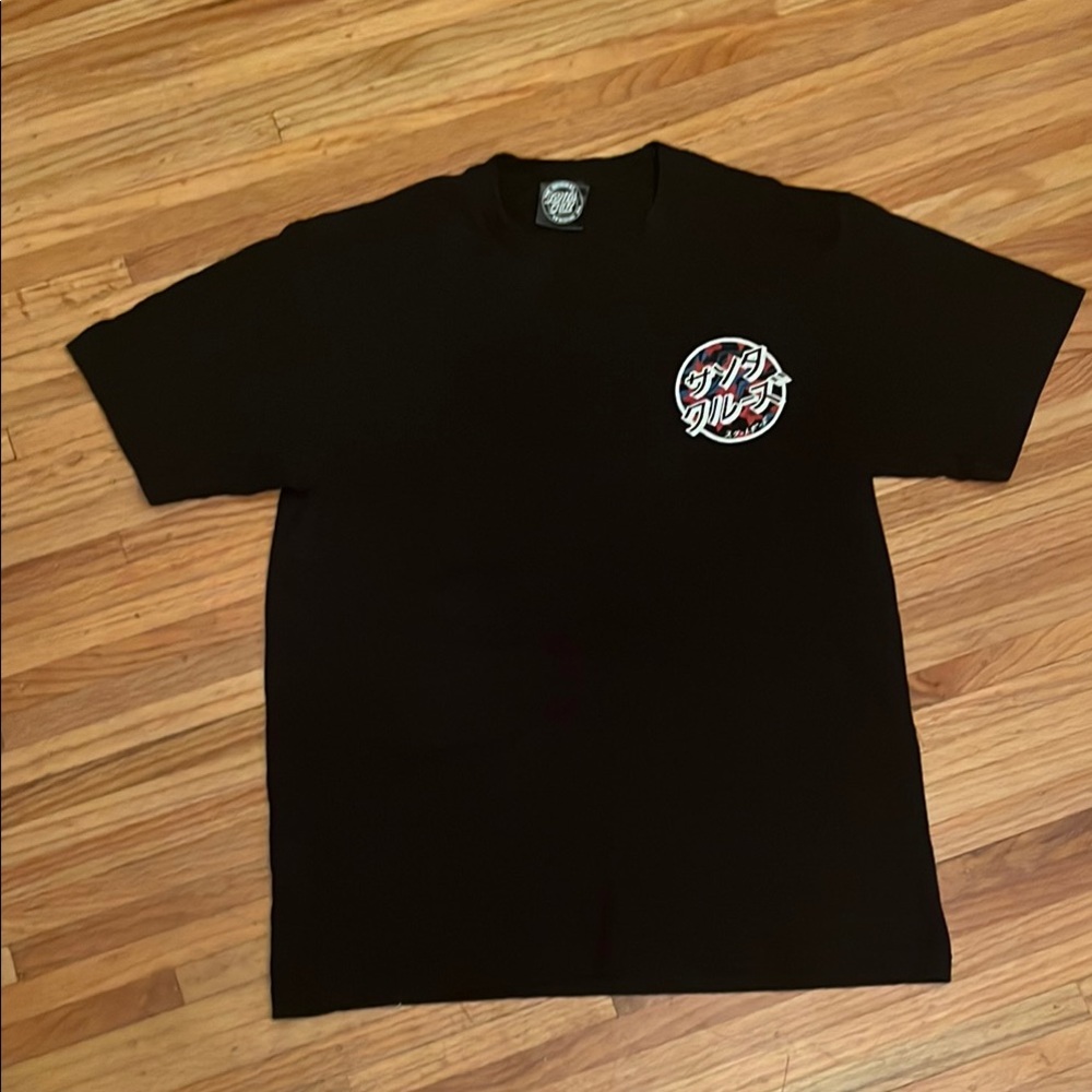 Santa Cruz Skateboards Black Short Sleeve Tee with Logo